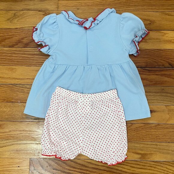 Girls 12 Month Three Apple Back to School Bloomerset - Picture 2 of 6